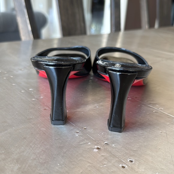 Christian Louboutin condora mule 55mm black patent sandal mule sz 38 - Picture 8 of 12